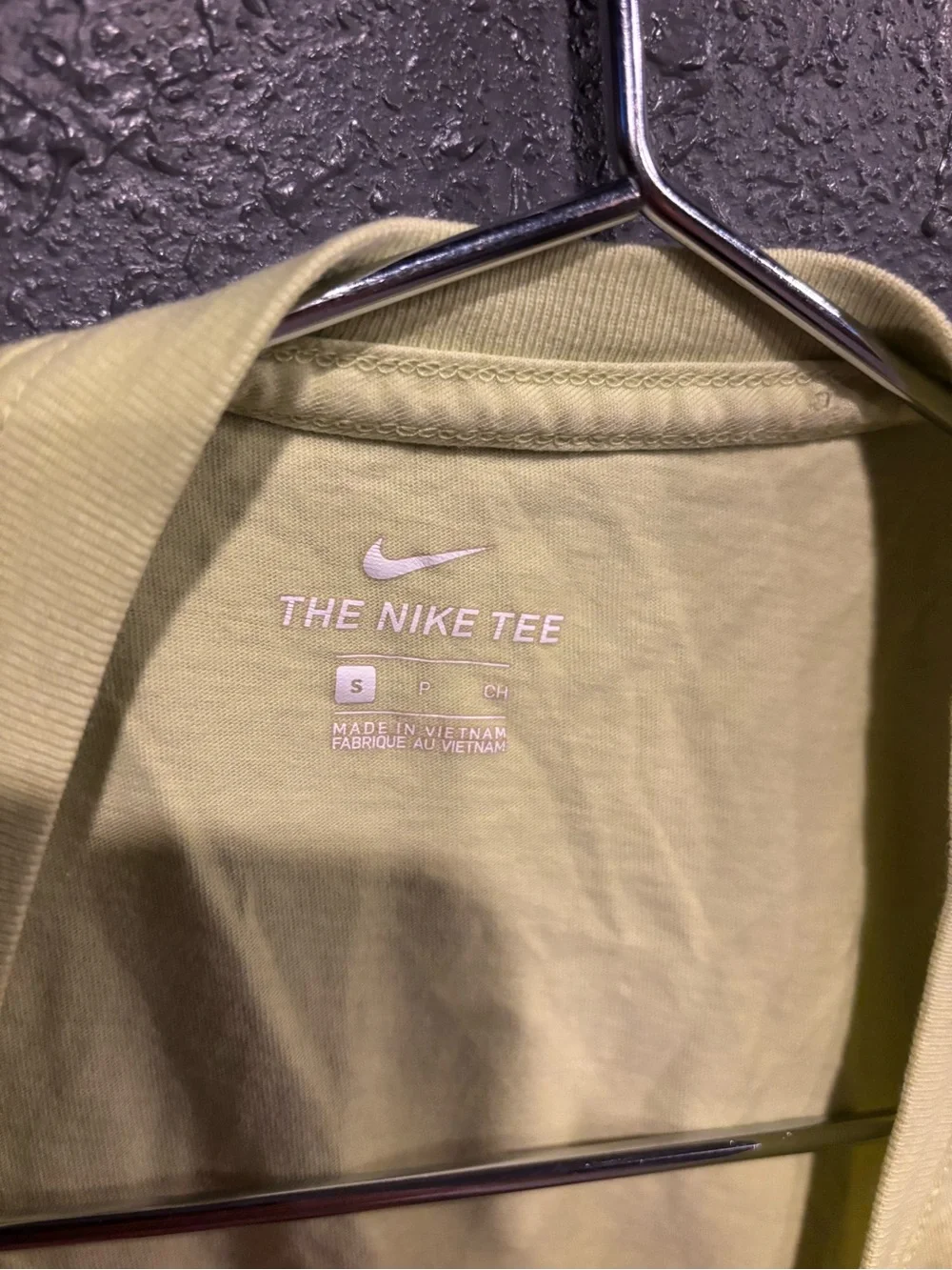 Nike Women's Neon Yellow Cropped Logo Tee